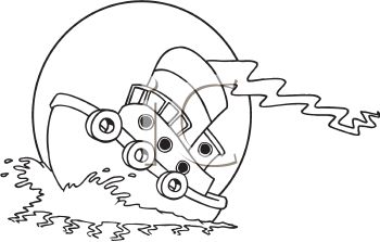 350x223 Cartoon Tugboat Coloring Page