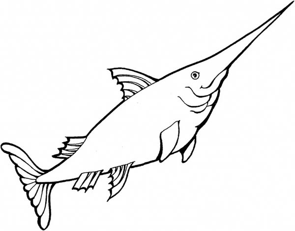 600x469 Kid Drawing Of Swordfish Coloring Page Color Luna