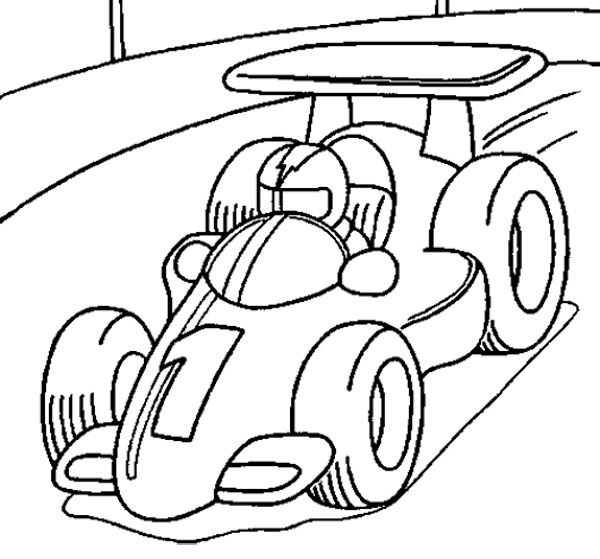 600x559 Race Car Turbo Coloring Page