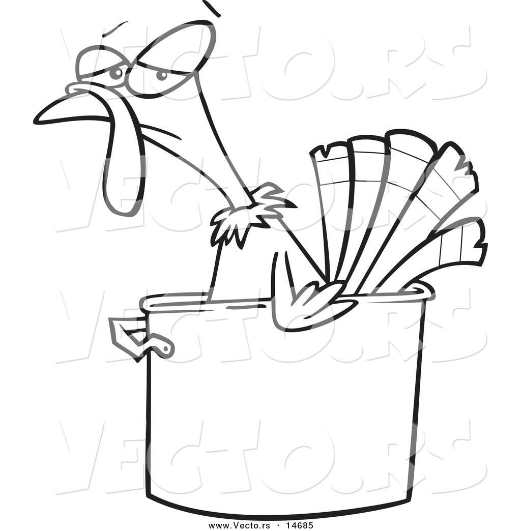 1024x1044 Vector Of A Cartoon Turkey Bird In A Pot