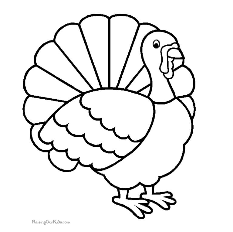 768x764 Turkey Color Sheets Turkey Color Pages Printable Coloring Image