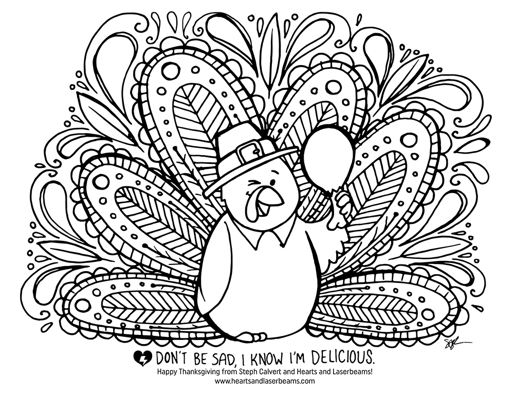 1000x773 Free Turkey Coloring Pages For Thanksgiving