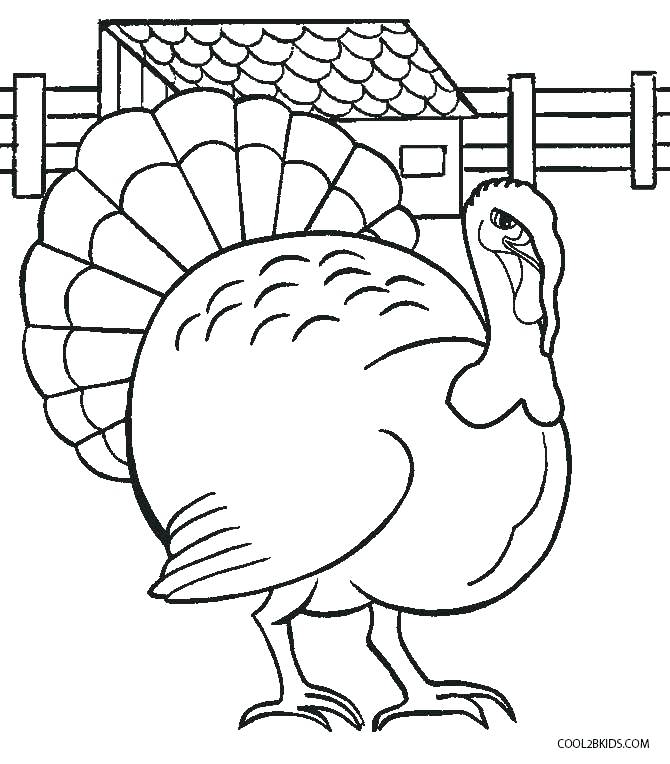 670x764 Turkey Coloring Pages Printable Free
