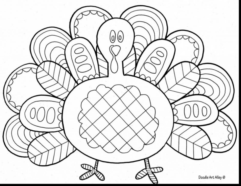 940x726 Fabulous Thanksgiving Turkey Coloring Pages With Printable