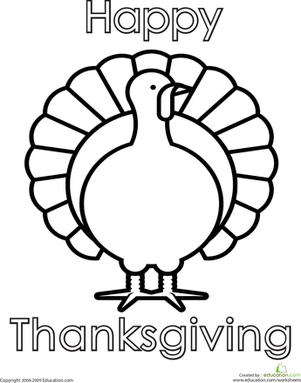 301x383 Color The Thanksgiving Turkey Worksheet