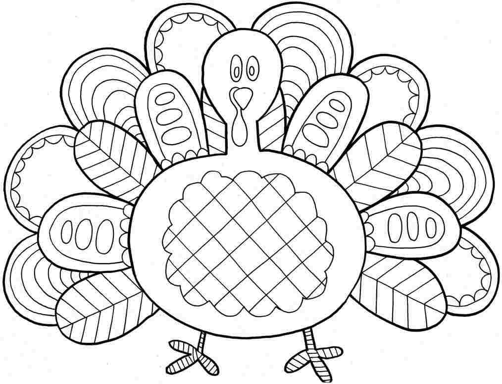 1014x775 Easy Turkey Coloring Page For Thanksgiving