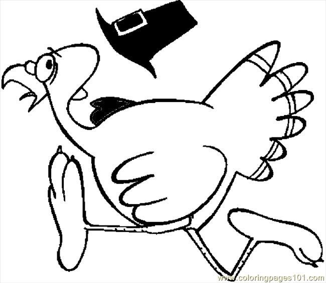 650x566 Turkey Running 2 Coloring Page