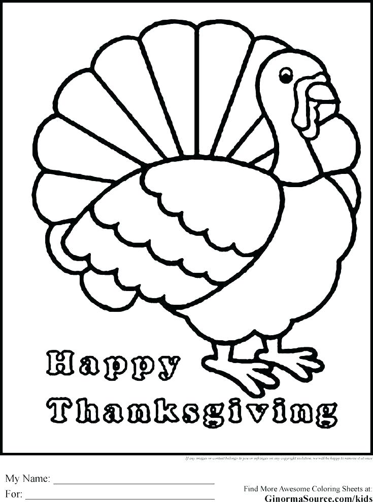 735x990 Coloring Page Of Turkey Print A Free Turkey Coloring Page