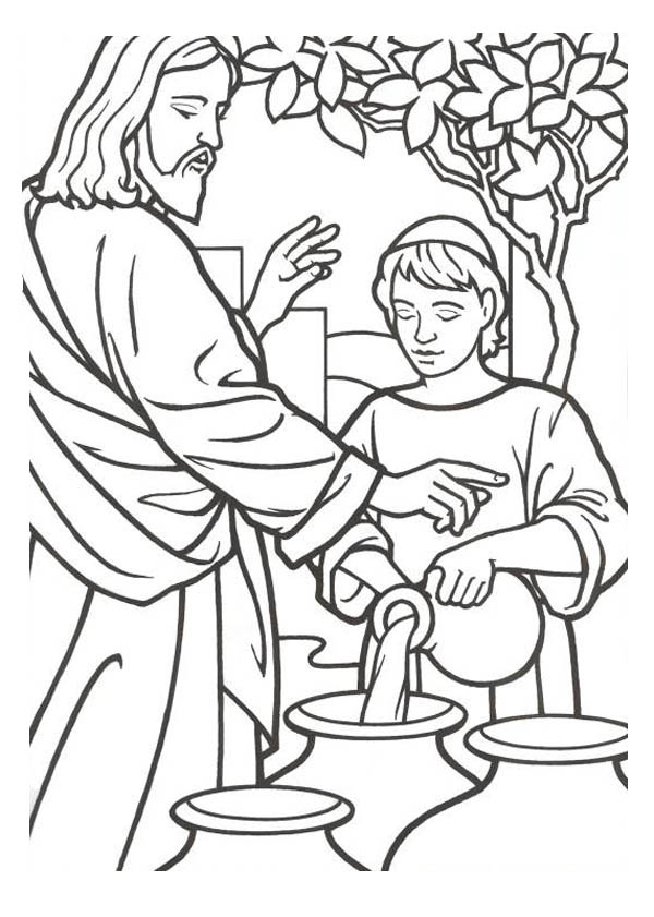 600x841 Pictures Into Coloring Pages Jesus Turns Water Into Wine Coloring