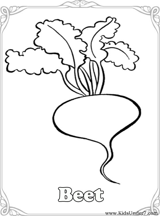 556x749 Kids Under 7 Vegetables Coloring Pages