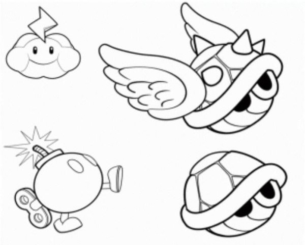 600x482 Mario Turtle Shell Coloring Pages