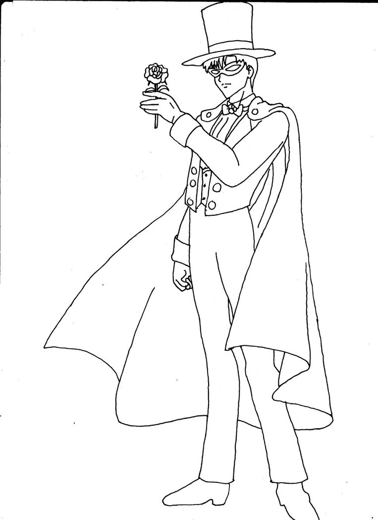 763x1048 Sailor Moon And Tuxedo Mask Coloring Pages Tuxedo Mask 001 By Ka