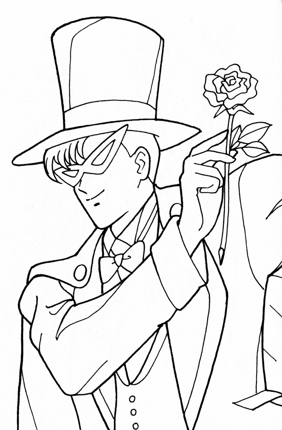 1200x1826 Tuxedo Kamen Coloring Page