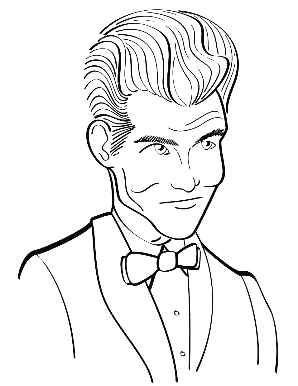 956x1235 Young Man In Tuxedo Printable Image Illustration Sketch For Young