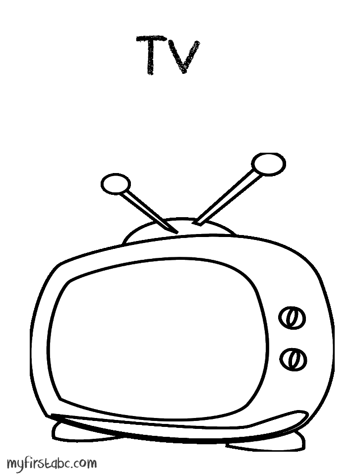 718x958 Coloring Pages Household Items Tv Coloring Page My First Abc Www