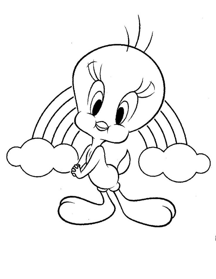 736x947 Tweety Bird Coloring Pages And Rainbow Coloringstar Tweety