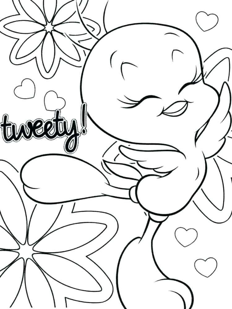 750x1000 Tweety Bird Coloring Pages Games Printable Coloring Bird Coloring