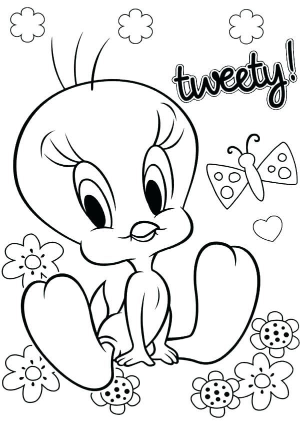 600x841 Coloring Pages Tweety Bird Bird Coloring Pages Also Baby Coloring