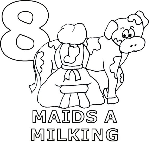 584x576 8 Maids A Milking Coloring Page