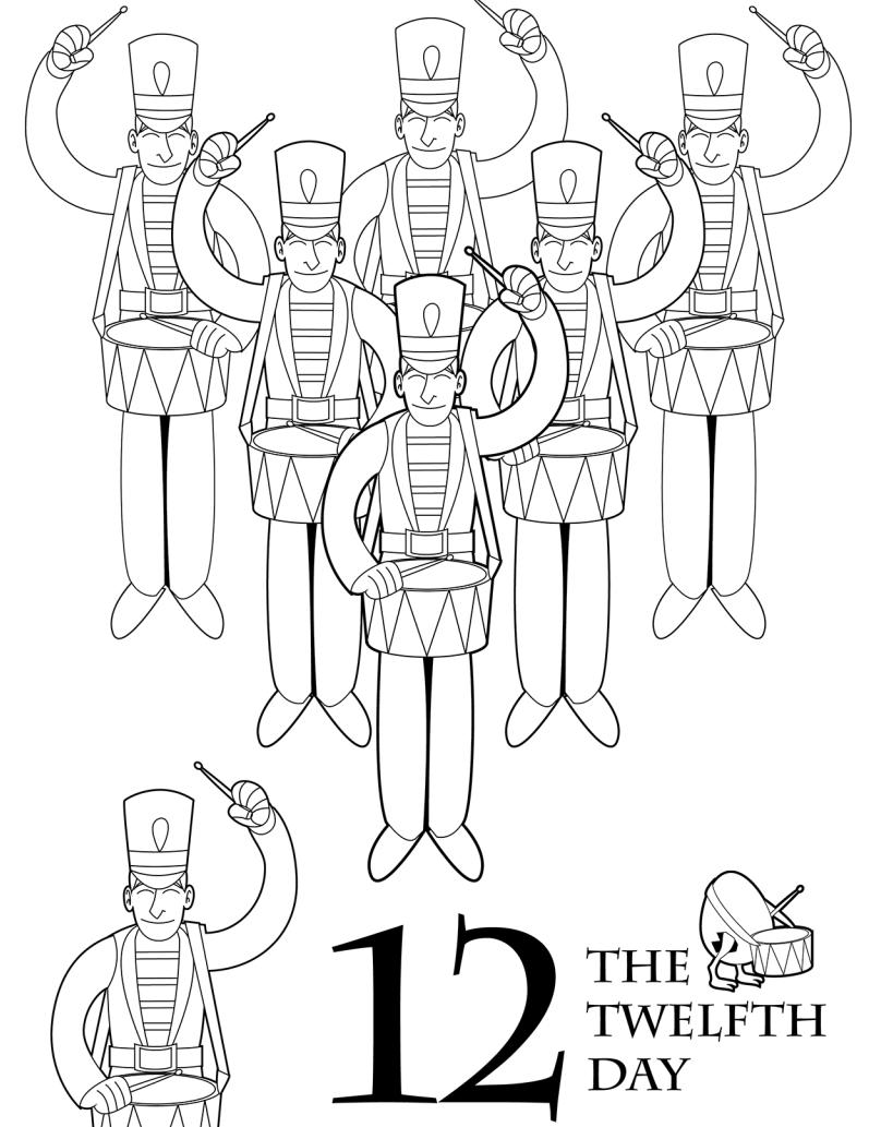 808x1033 12 Days Of Christmas Coloring Pages