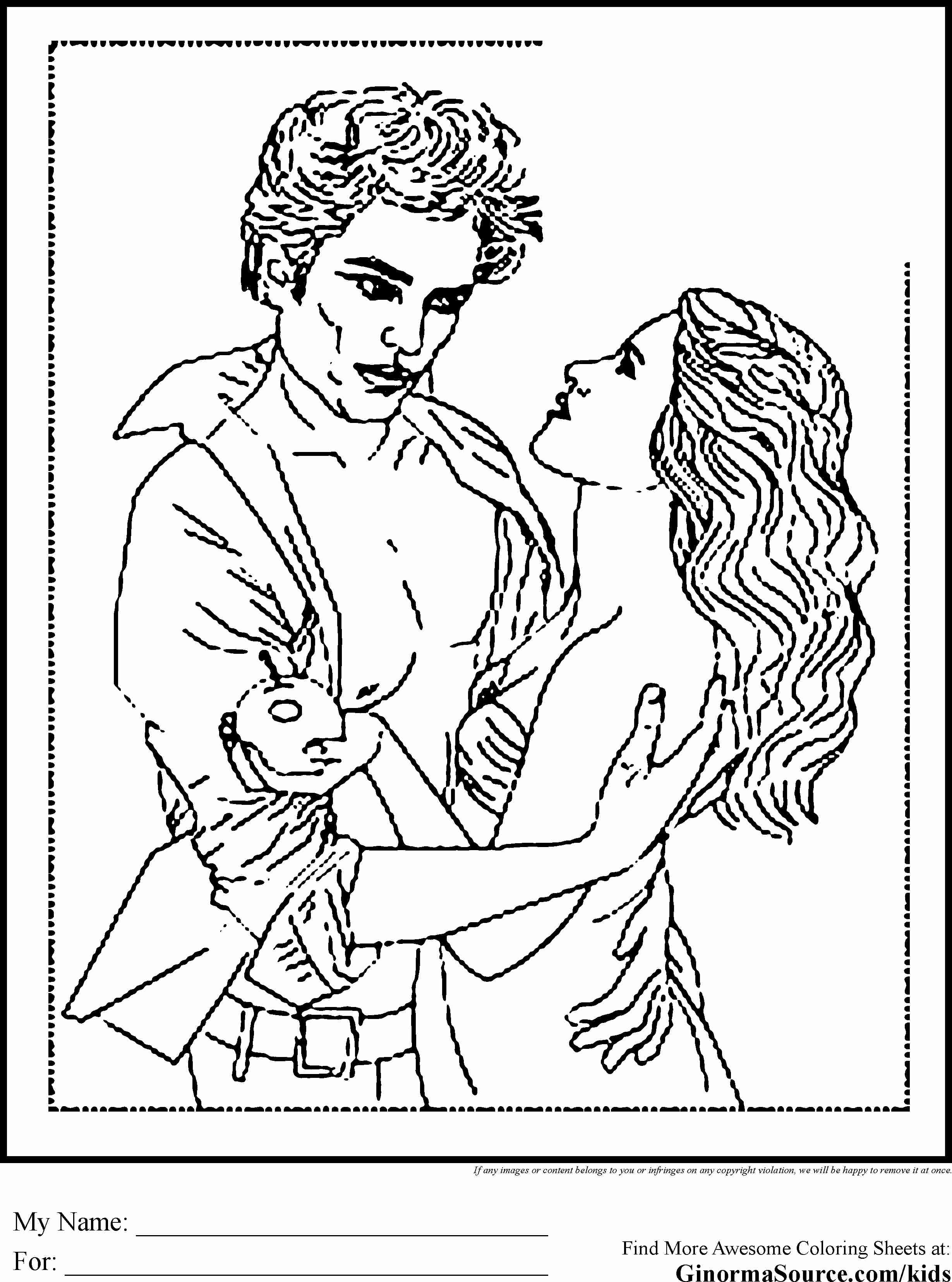 2459x3310 Twilight Coloring Pages Edward And Bella Also Olegratiy