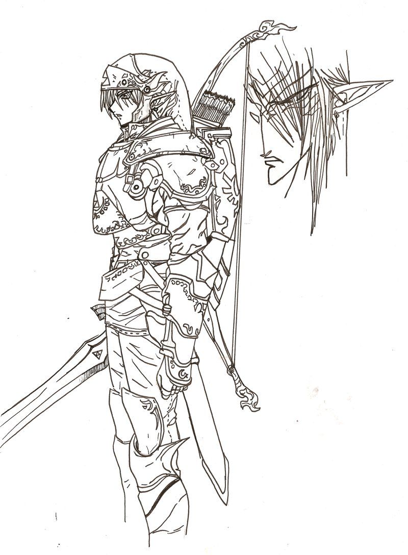 800x1088 Incredible Twilight Princess Coloring Pages For Link Style And