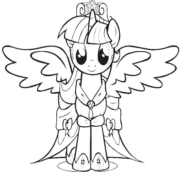 600x569 My Little Pony Twilight Sparkle Coloring Pages Printable 16 My