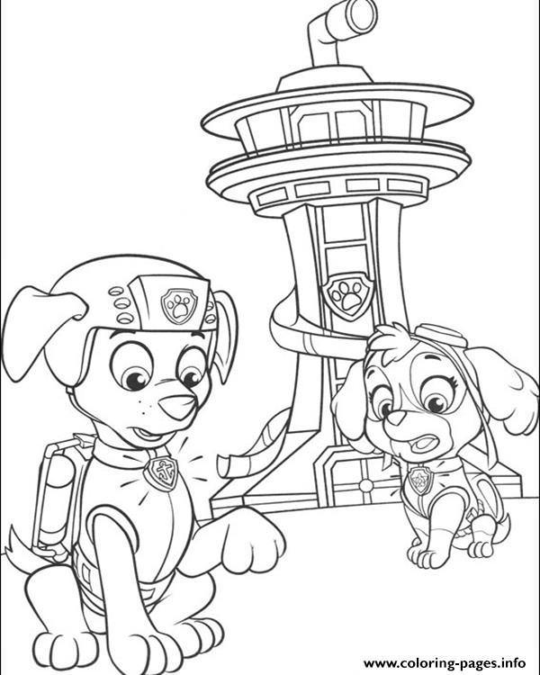 600x750 Paw Patrol Lookout Tower Coloring Page