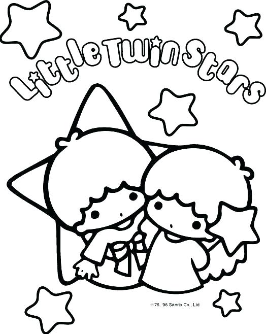 524x658 Little Twin Stars Coloring Pages Free Printable Colouring