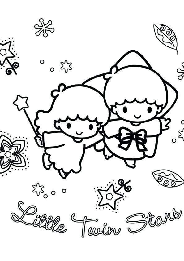 595x842 Little Twin Stars Coloring Pages Prepossessing 4