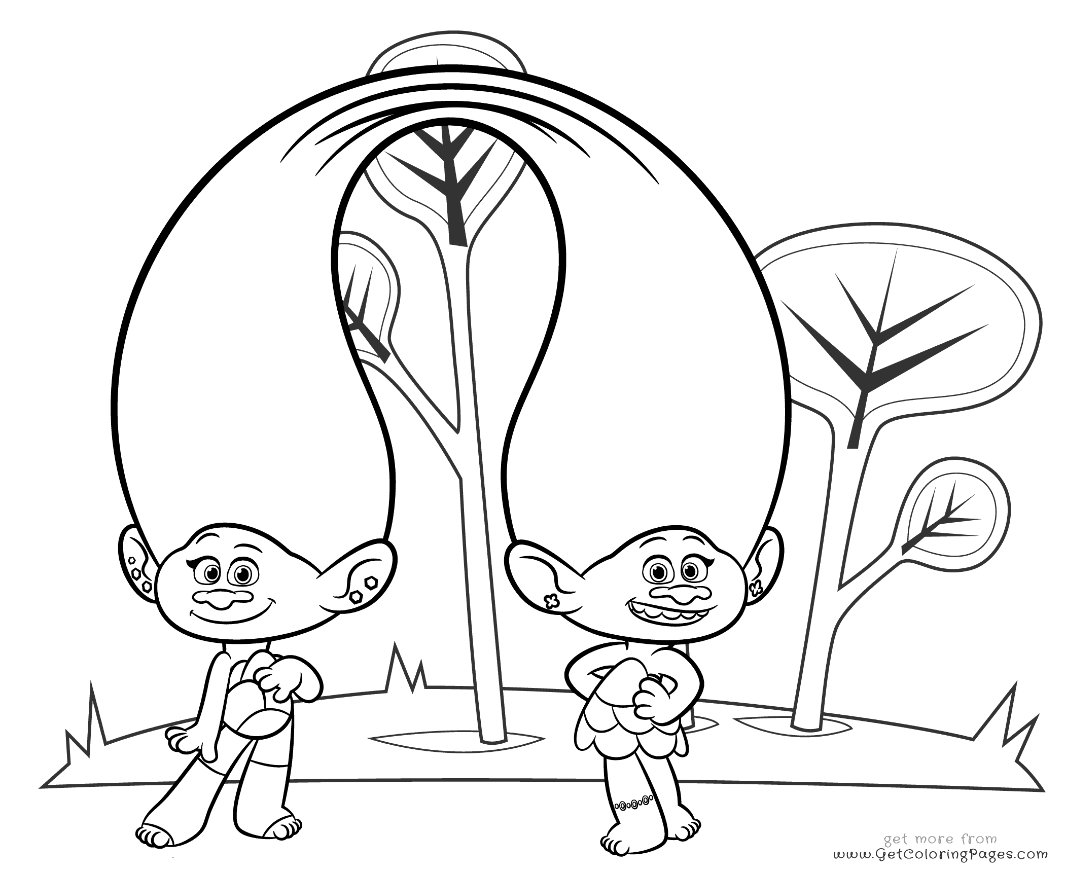 2100x1720 Trolls 2 Cute Fashion Twins Coloring Pages