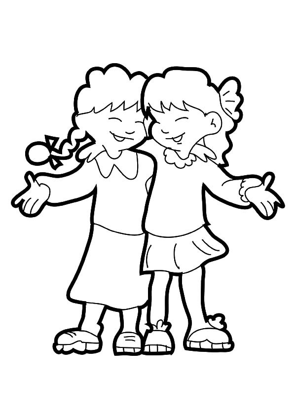600x849 Best Friends Coloring Page Free Download