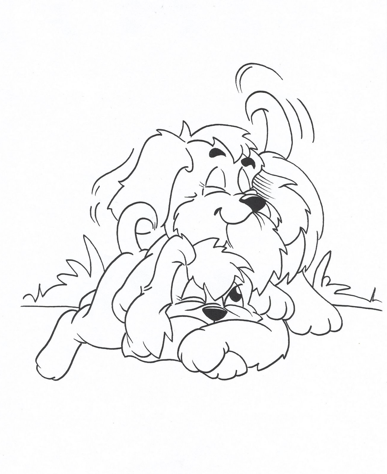 1304x1600 Dogs 2 Coloring Page