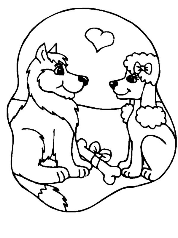 600x800 Two Dogs Are In Loved Coloring Page