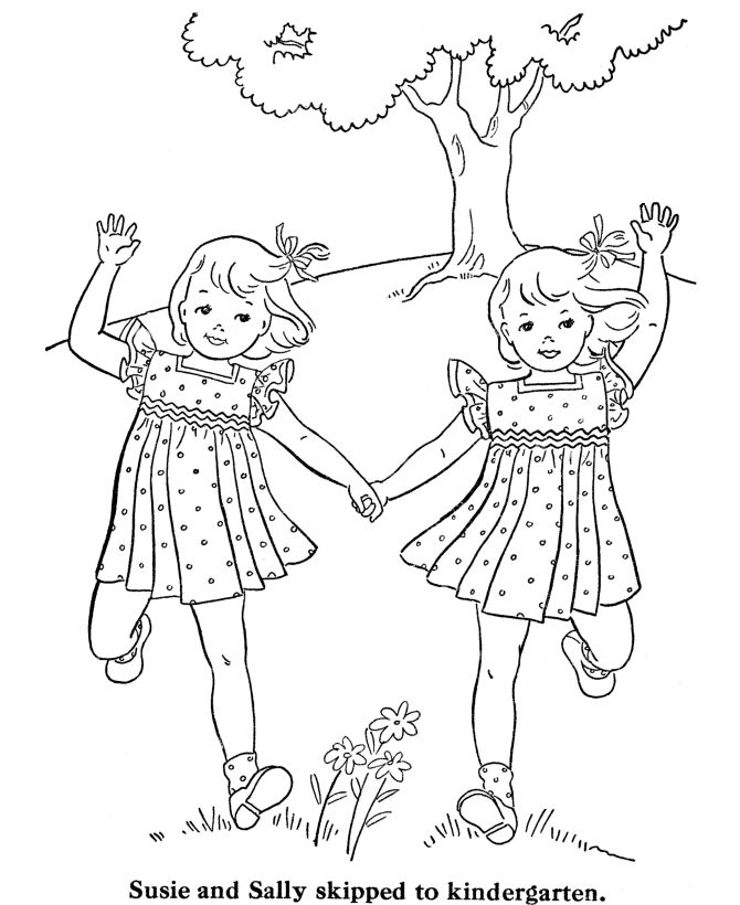 Two Girls Coloring Pages