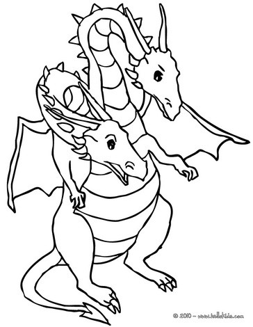 364x470 Dragon With 2 Heads Coloring Pages
