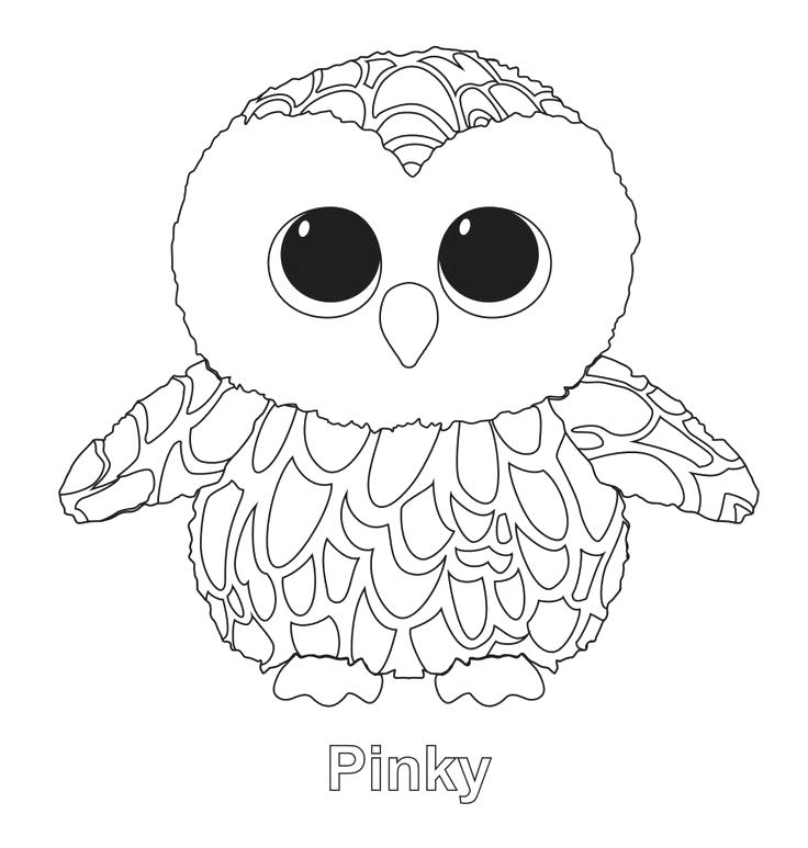 736x773 Ty Beanie Boo Coloring Sheets The Owl Beanie Boo Ty Beanie Boo