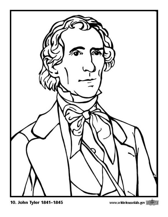580x750 Coloring Page 10 John Tyler Holidays Free Coloring