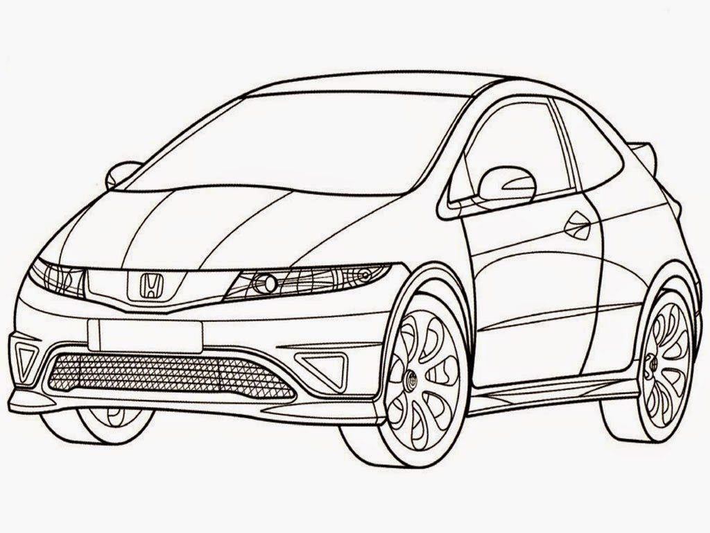 1024x768 Honda Civic Type R Coloring Pages Realistic Coloring Pages