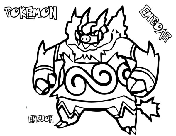 600x464 Black And White Coloring Sheets Emboar Pages Pokemon