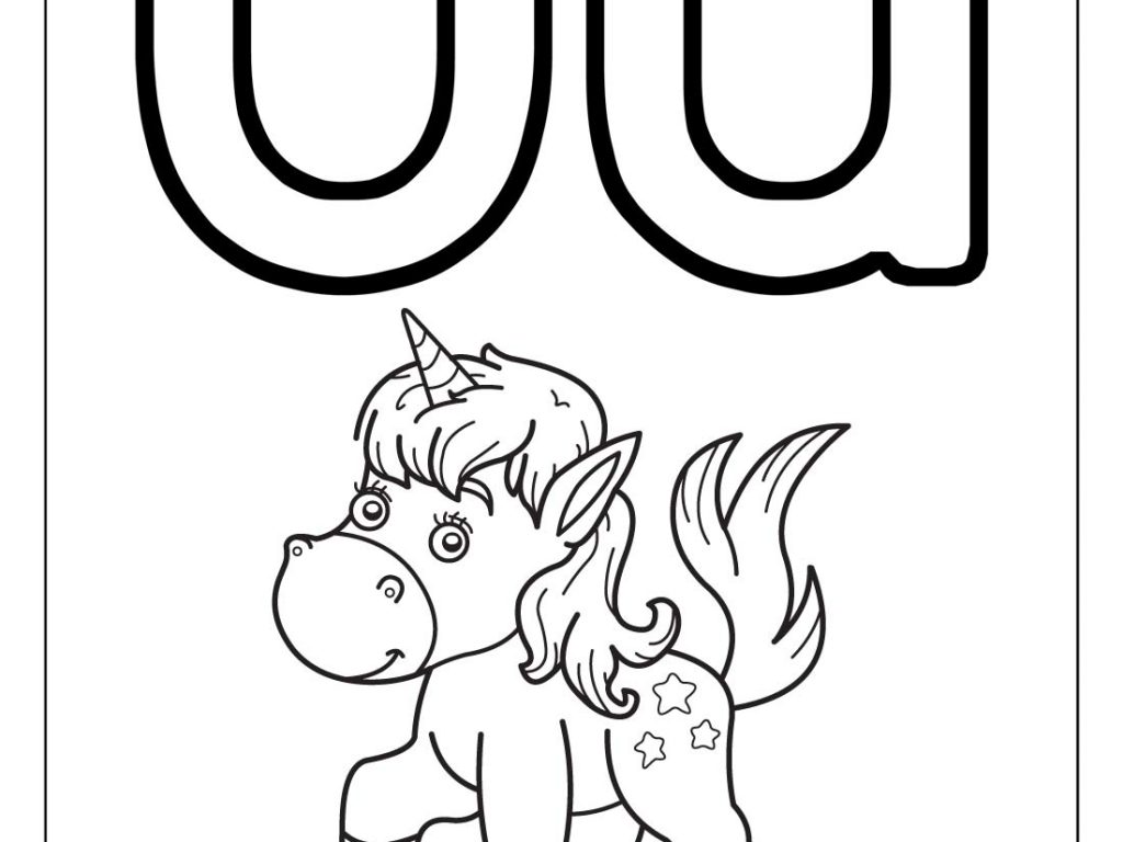 1024x768 Printable Alphabet Letters Uppercase Letter U Is For Unicorn