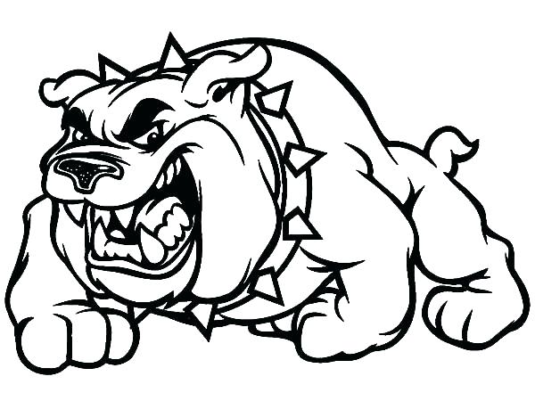 600x450 Uga Football Coloring Pages Bulldog Sketch Of Scary Bulldogs