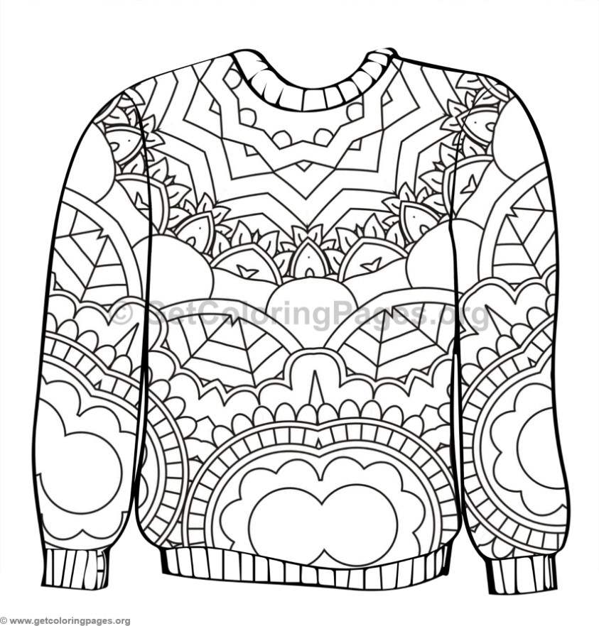 843x882 Printable Sweater Coloring Page