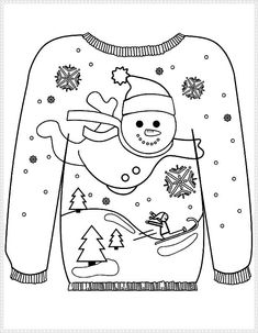235x303 16 Ugly Christmas Sweater Colouring Pages Ugliest Christmas