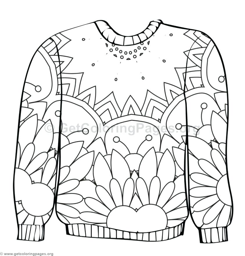 843x882 Christmas Jumper Coloring Pages Ugly Sweater Colouring Pages