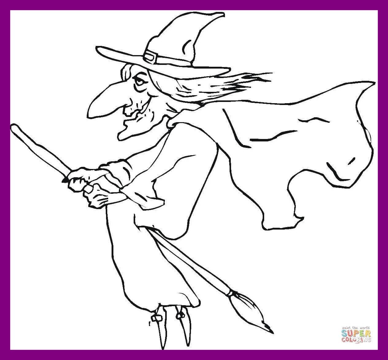 1266x1176 Shocking Ugly Old Witch Coloring Page Printable Picture Of Color