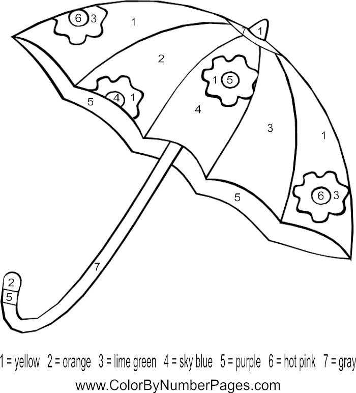 700x772 Letter U Umbrella Color By Number Page Preschool Letter