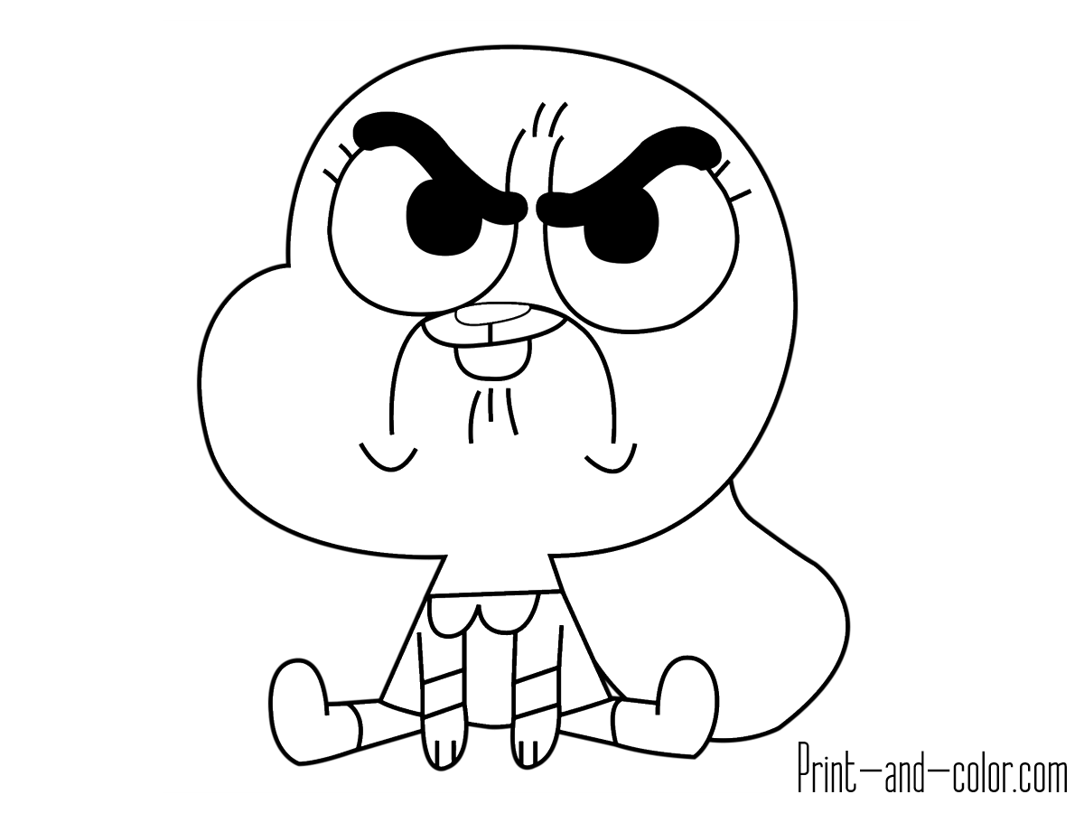 1200x900 Happy Gumball Coloring Pages Amazing World