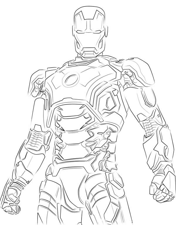 600x766 Iron Man Shinny Armour Coloring Page