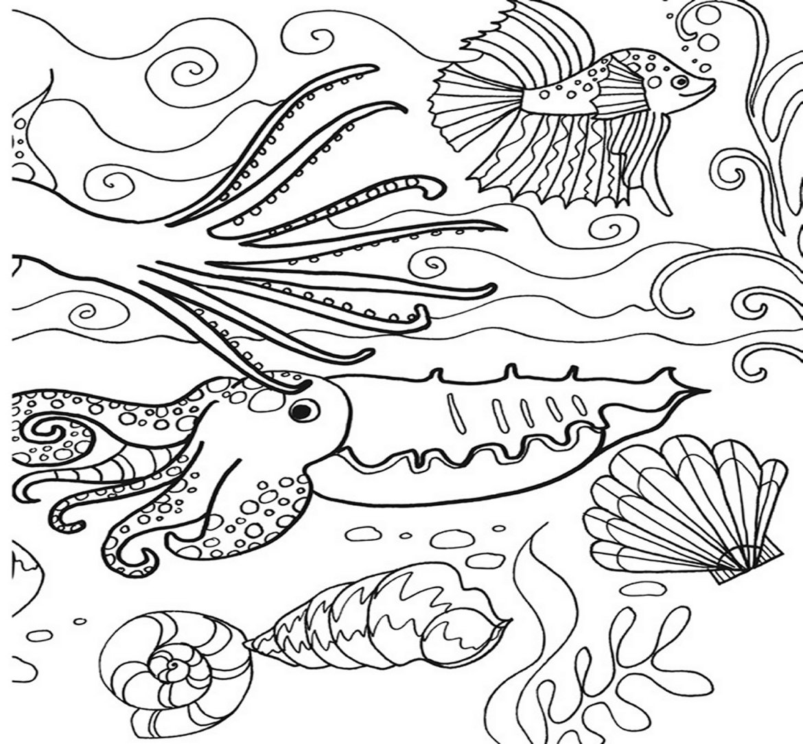 1170x1084 Under The Sea Coloring Pages Montenegroplaze Me Ribsvigyapan Sea